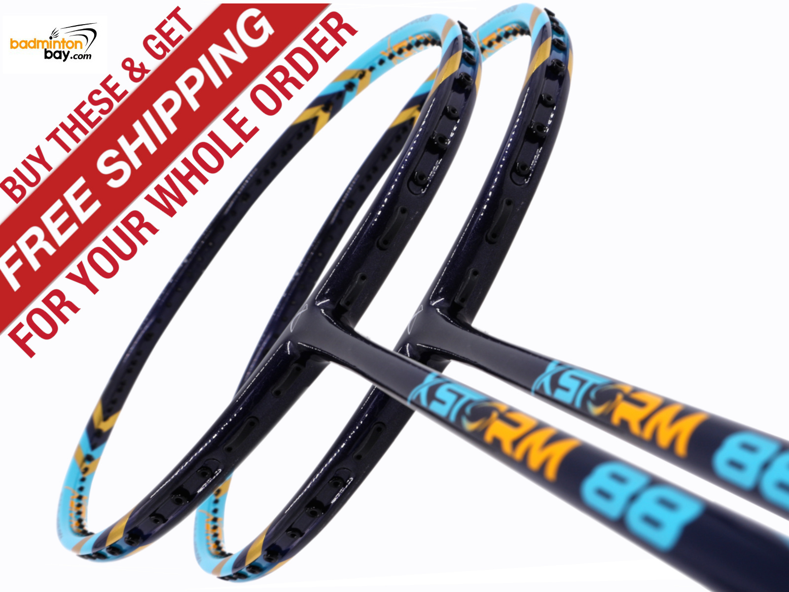 Buy these & get Free shipping for your whole order!
2 pieces Abroz XStorm 88 badminton racket.