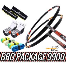 Bro Package 9900: Apacs Nano 9900 (4U) + Abroz Nano 9900 Power (5U) Badminton Rackets + 4 pieces Abroz PU Grips + 2 Fabric covers + 2 pairs socks
