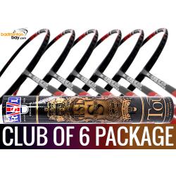 Club Package - 1 Tube RSL Supreme Shuttlecocks + 6 pieces rackets - Abroz Demon Blade 1000 Black Red Badminton Racket (5U)