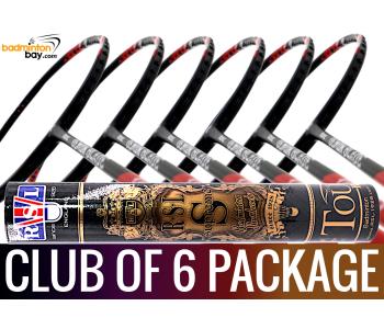 Club Package - 1 Tube RSL Supreme Shuttlecocks + 6 pieces rackets - Abroz Demon Blade 1000 Black Red Badminton Racket (5U)