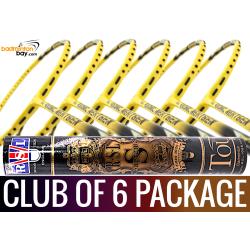Club Package - 1 Tube RSL Supreme Shuttlecocks + 6 pieces rackets - Abroz Exonic Nextgen Yellow Black Badminton Racket (5U)