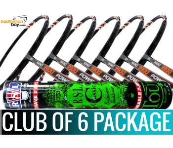 Club Package - 1 Tube RSL Classic Shuttlecocks + 6 pieces rackets - Abroz Nano 9900 Power Badminton Racket (5U)