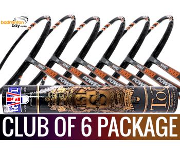 Club Package - 1 Tube RSL Supreme Shuttlecocks + 6 pieces rackets - Abroz Nano 9900 Power Badminton Racket (5U)
