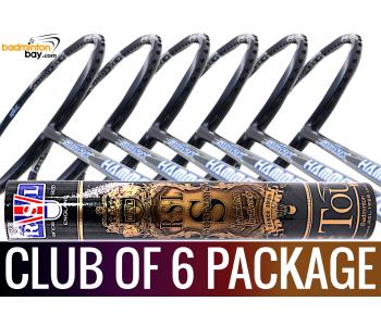 Club Package - 1 Tube RSL Supreme Shuttlecocks + 6 pieces rackets - Abroz Shark Hammerhead Badminton Racket (6U)