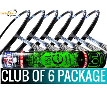 Club Package - 1 Tube RSL Classic Shuttlecocks + 6 pieces rackets - Abroz Nano Power Venom II Badminton Racket (6U) 