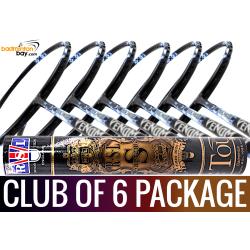 Club Package - 1 Tube RSL Supreme Shuttlecocks + 6 pieces rackets - Abroz Nano Power Venom II Badminton Racket (6U) 