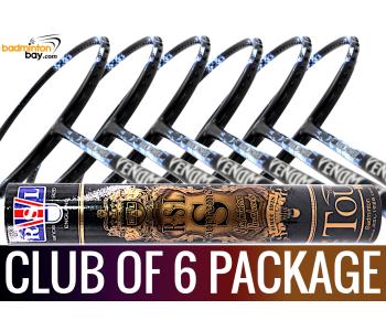 Club Package - 1 Tube RSL Supreme Shuttlecocks + 6 pieces rackets - Abroz Nano Power Venom II Badminton Racket (6U) 