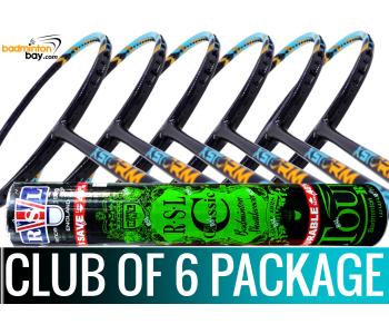 Club Package - 1 Tube RSL Classic Shuttlecocks + 6 pieces rackets - Abroz XStorm 88 Badminton Racket (6U)