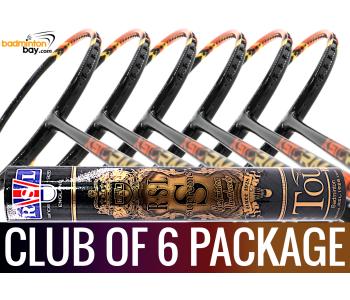 Club Package - 1 Tube RSL Supreme Shuttlecocks + 6 pieces rackets - Abroz XStorm 99 Orange Badminton Racket (6U)