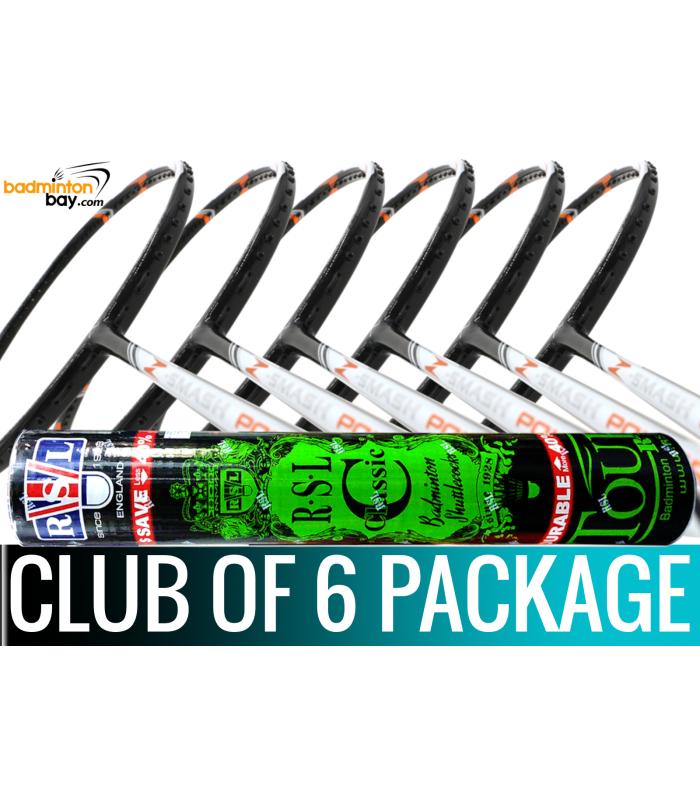 Club Package - 1 Tube RSL Classic Shuttlecocks + 6 pieces rackets - Abroz Z-Smash Power Badminton Racket (6U) Club Package - 1 Tube RSL Classic Shuttlecocks + 6 pieces rackets - Abroz Z-Smash Power Badminton Racket (6U)