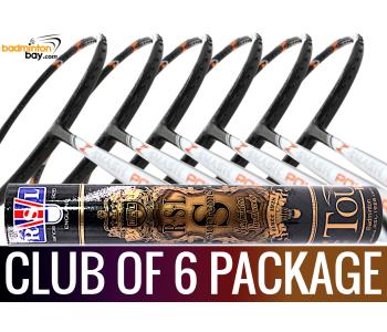 Club Package - 1 Tube RSL Supreme Shuttlecocks + 6 pieces rackets - Abroz Z-Smash Power Badminton Racket (6U)