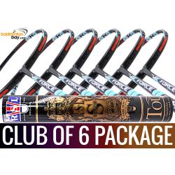 Club Package - 1 Tube RSL Supreme Shuttlecocks + 6 pieces rackets - Apacs Force II Max Dark Grey Badminton Racket (4U)