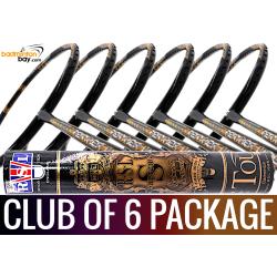 Club Package - 1 Tube RSL Supreme Shuttlecocks + 6 pieces rackets - Apacs Feather Weight X Special (XS) Black Gold Badminton Racket (8U) 