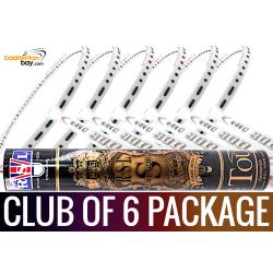 Club Package - 1 Tube RSL Supreme Shuttlecocks + 6 pieces rackets - Apacs Nano 900 Power White Badminton Racket (4U)