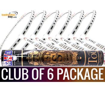 Club Package - 1 Tube RSL Supreme Shuttlecocks + 6 pieces rackets - Apacs Nano 900 Power White Badminton Racket (4U)