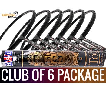 Club Package - 1 Tube RSL Supreme Shuttlecocks + 6 pieces rackets - Apacs Nano Fusion 722 Speed Black (6U) Badminton Racket