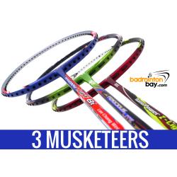 Three Musketeers Bundling (3 Rackets): 1x Abroz Nano Power Z-Light, 1x Apacs Ferocious Lite Green, 1x Yonex - Nanoray Light 8i iSeries Badminton Racket