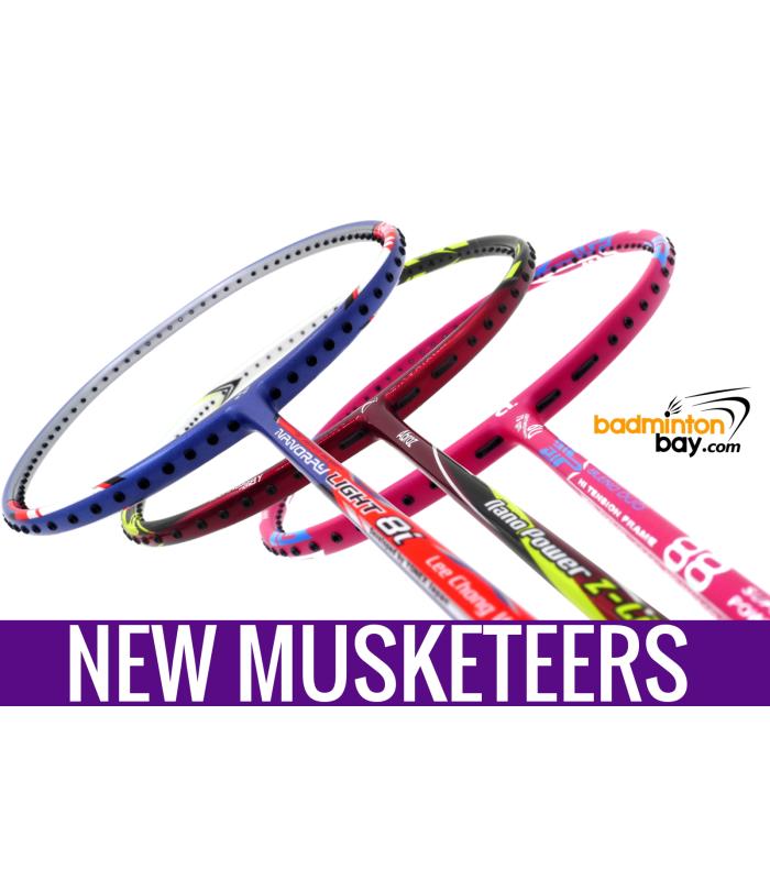 New Three Musketeers Bundling (3 Rackets): 1x Abroz Nano Power Z-Light, 1x Apacs Blend Duo 88 Pink, 1x Yonex - Nanoray Light 8i iSeries Badminton Racket