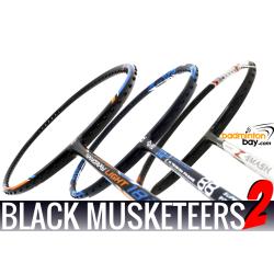 Black Musketeers 2 : 1x Abroz Nano Power Z-Smash 1x Yonex Nanoray Light 18i, 1x Apacs Blend Duo 88 Black Badminton Rackets
