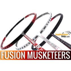Fusion Musketeers : 1x Apacs Nano Fusion Speed XR, 1x Apacs Nano Fusion 722 Speed White, 1x Apacs Nano Fusion 722 Speed Black Badminton Racket
