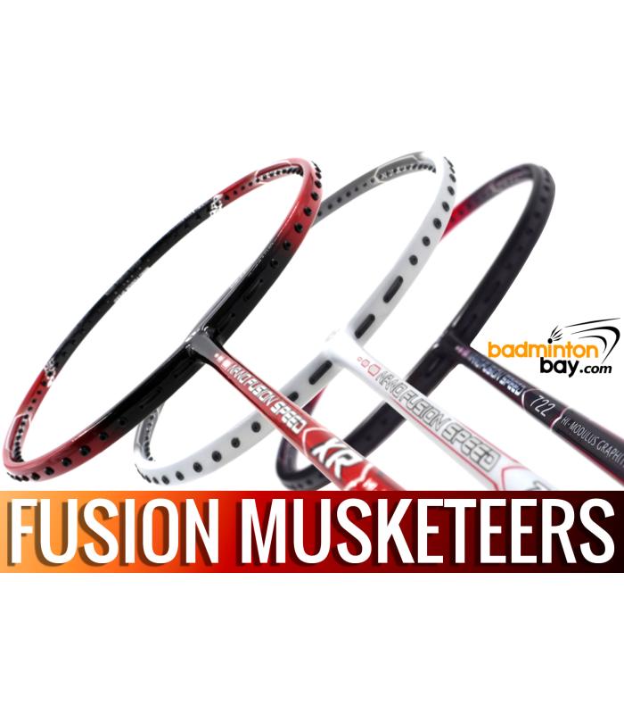 Fusion Musketeers : 1x Apacs Nano Fusion Speed XR, 1x Apacs Nano Fusion 722 Speed White, 1x Apacs Nano Fusion 722 Speed Black Badminton Racket