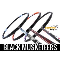 Black Musketeers : 1x Abroz Nano Power Venom II, 1x Yonex Astrox Lite 21i, 1x Apacs ZigZag Speed 3 Badminton Rackets