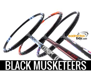 Black Musketeers : 1x Abroz Nano Power Venom II, 1x Yonex Astrox Lite 21i, 1x Apacs ZigZag Speed 3 Badminton Rackets