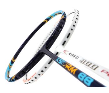 2 Pieces Deal:  Apacs Nano Power 900 White + Abroz XStorm 88 Badminton Racket 
