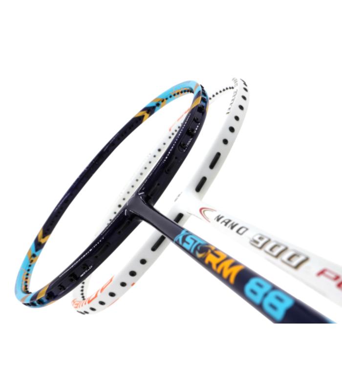 2 Pieces Deal:  Apacs Nano Power 900 White + Abroz XStorm 88 Badminton Racket 