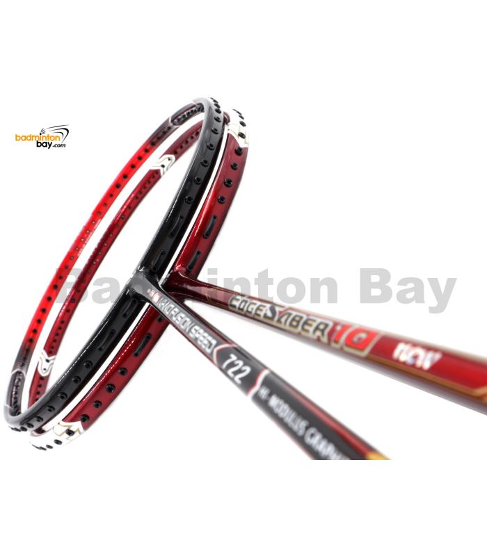 2 Pieces Deal: Apacs Nano Fusion Speed 722 Red + Apacs Edgesaber 10 Red Badminton Racket