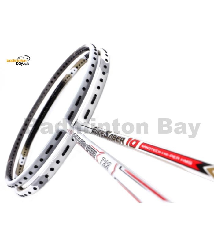 2 Pieces Deal: Apacs Nano Fusion Speed 722 White + Apacs EdgeSaber 10 White Badminton Racket