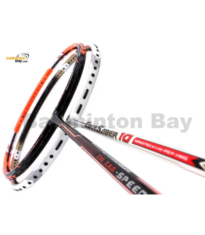 2 Pieces Deal: Apacs Zig Zag Speed III + Apacs EdgeSaber 10 White Badminton Racket