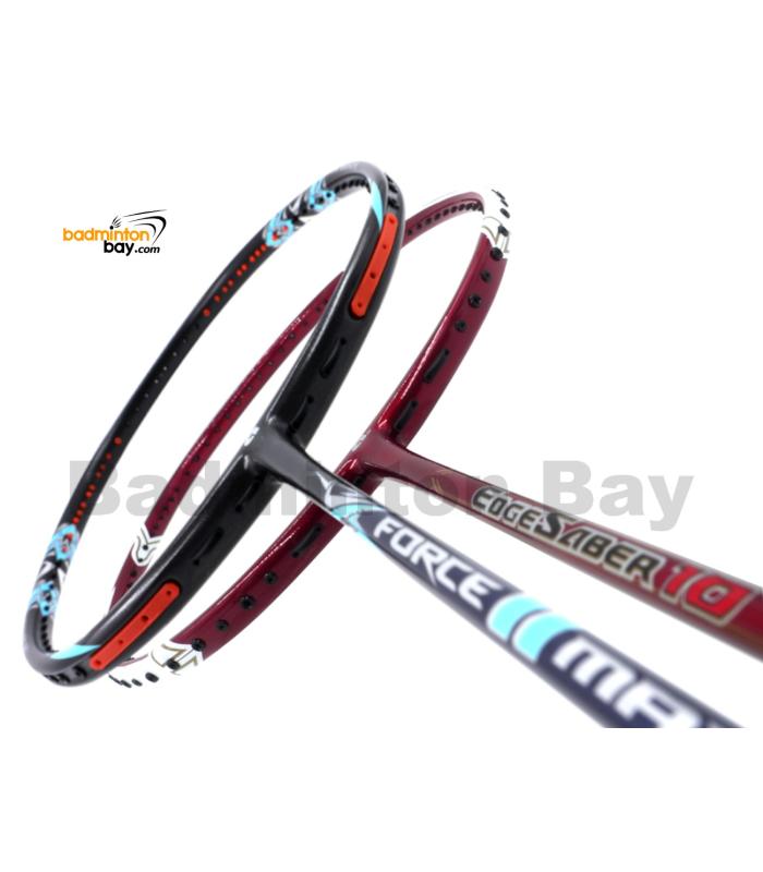 2 Pieces Deal: Apacs Force II Max Dark Grey + Apacs EdgeSaber 10 Red Badminton Racket