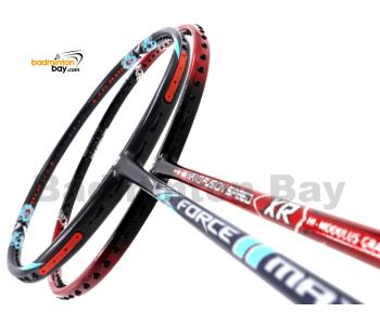 2 Pieces Deal: Apacs Force II Max Dark Grey + Apacs Nano Fusion Speed XR Black Red Badminton Racket