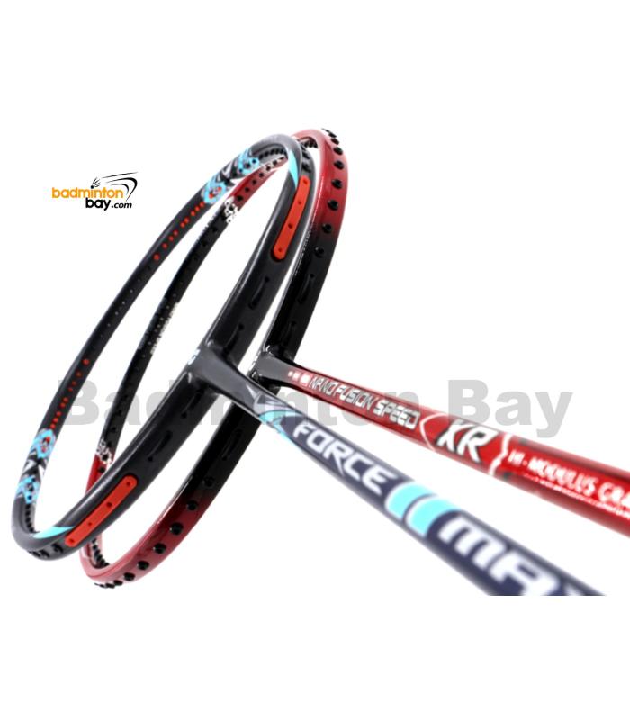 2 Pieces Deal: Apacs Force II Max Dark Grey + Apacs Nano Fusion Speed XR Black Red Badminton Racket