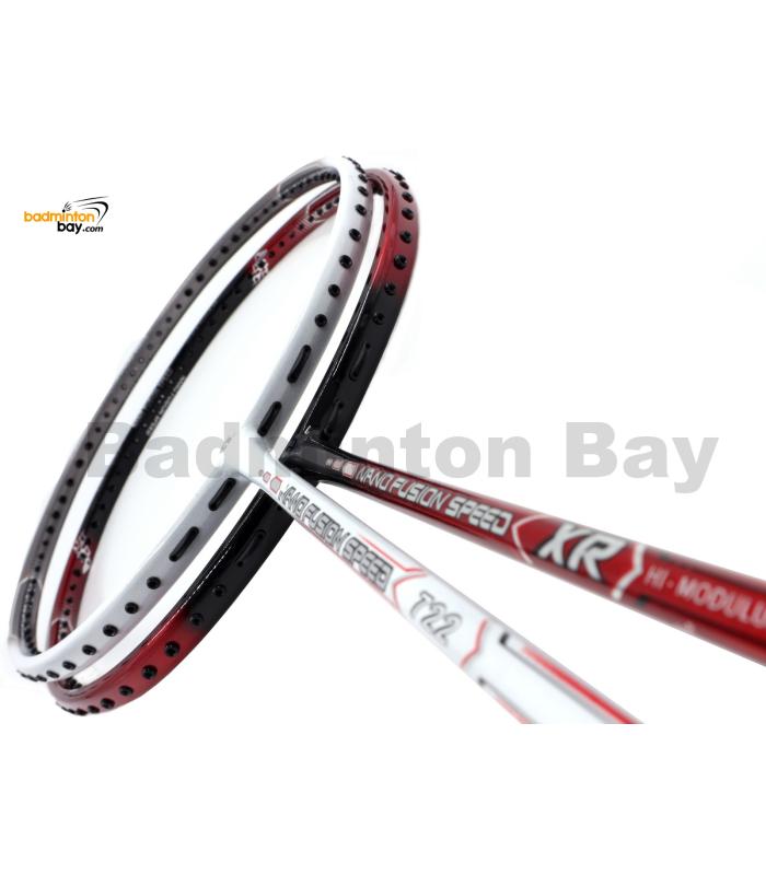 2 Pieces Deal: Apacs Nano Fusion Speed XR Black Red + Apacs Nano Fusion Speed 722 White Badminton Racket