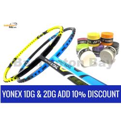 Yonex Voltric 1DG Durable Grade 3UG5 + Yonex Voltric 2DG Durable Grade 3UG5 + 8 pieces Yonex AC102 Overgrips