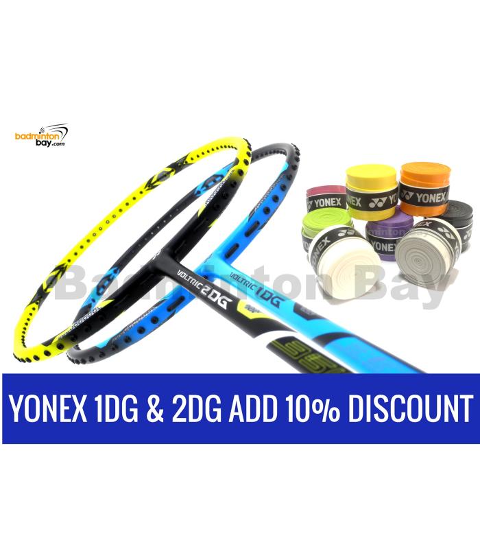Yonex Voltric 1DG Durable Grade 3UG5 + Yonex Voltric 2DG Durable Grade 3UG5 + 8 pieces Yonex AC102 Overgrips