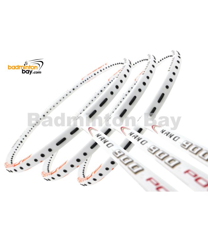 3 Pieces Rackets - Apacs Nano 900 Power White Badminton Racket 