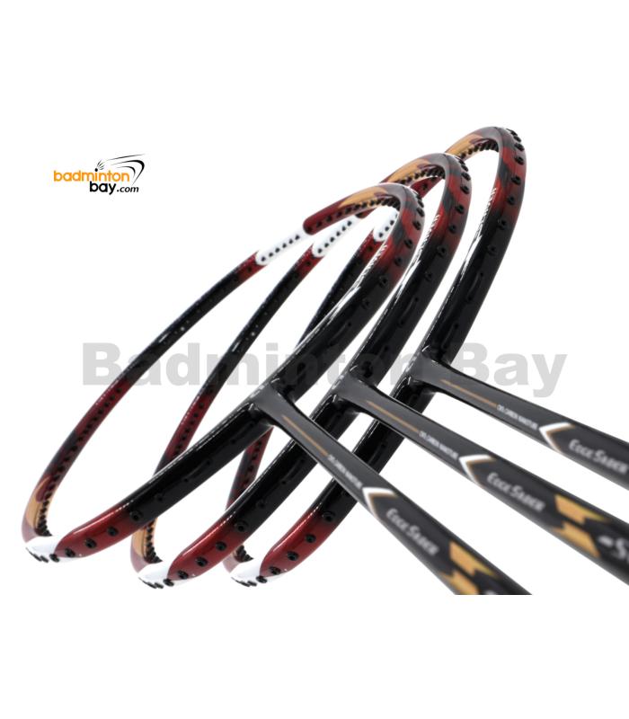 3 Pieces Rackets - Apacs EdgeSaber Z Slayer Black Gold Compact Frame (4U) Badminton Racket