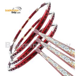 3 Pieces Rackets - Apacs Feather Weight X II Red Gold Badminton Racket (8U) Worlds Lightest Badminton Racket