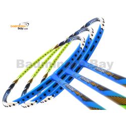 3 Pieces Rackets - Apacs Virtuoso Light Blue Green (6U) Badminton Racket  (Edge Saber) (Replacing Model for Sabre Light)