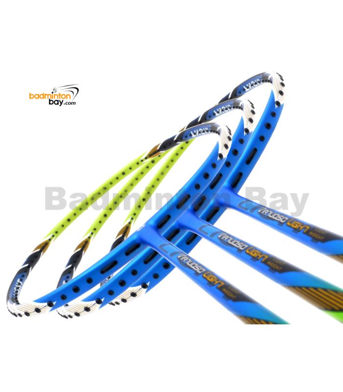 3 Pieces Rackets - Apacs Virtuoso Light Blue Green (6U) Badminton Racket  (Edge Saber) (Replacing Model for Sabre Light)