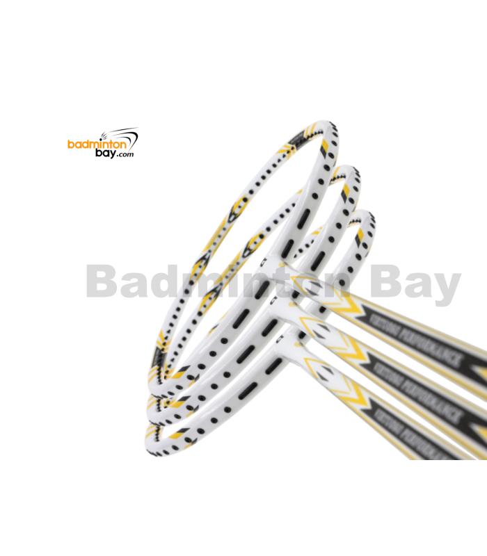 3 Pieces Rackets - Apacs Virtuoso Performance White Badminton Racket (3U)