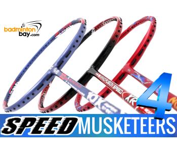 Speed Musketeers 4 :  1x Apacs Blend Duo 10X , 1x Apacs Nano Fusion Speed XR , 1x Abroz Shark Mach II Badminton Rackets