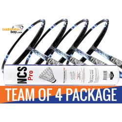 Team Package: 1 Tube Victor NCS Pro Synthetic Shuttlecocks + 4 Rackets - Abroz Nano Power Venom II 6U Badminton Racket