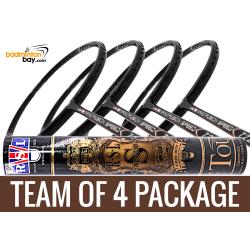 Team Package: 1 Tube RSL Supreme Shuttlecocks  + 4 Rackets - Apacs Nano Fusion 722 Speed Black Badminton Racket