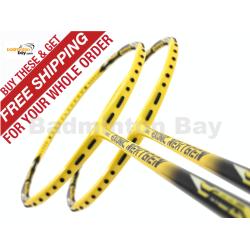 2 Pieces Deal: Abroz Exonic Nextgen Yellow Black Badminton Racket (5U)