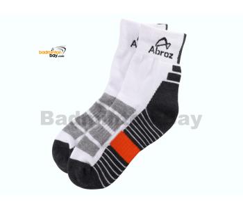 Abroz Badminton Sports Socks SC120 Dark Grey Orange (1 pair)