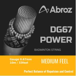 10 pieces Abroz DG67 Power 10-meter Badminton String (0.67mm) (Pack of 10 strings)